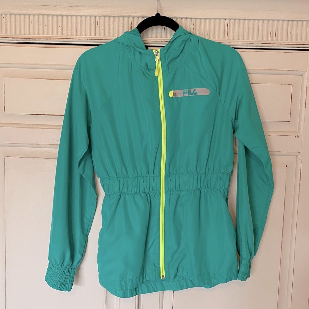 Fila Snitched Waist Retro Hooded Full Zip Jacket Sz small Wind Breaker Fall